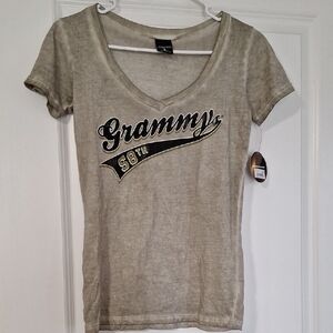 Official Grammy's Tee.  Women's V-Neck Graphic Tee - Beige